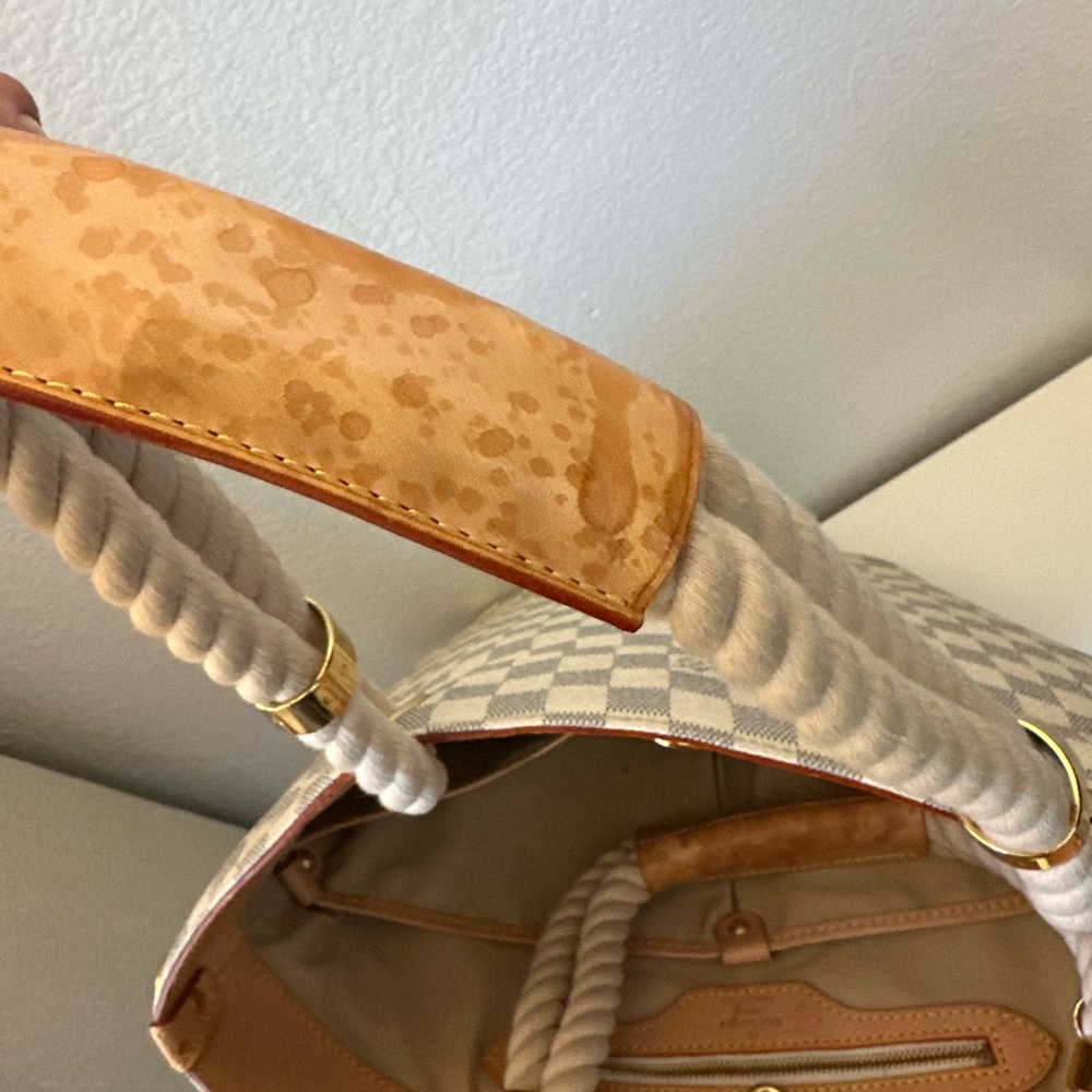 Louis Vuitton Checkered Tote Bag - Cream and Gray - Picture 6 of 7